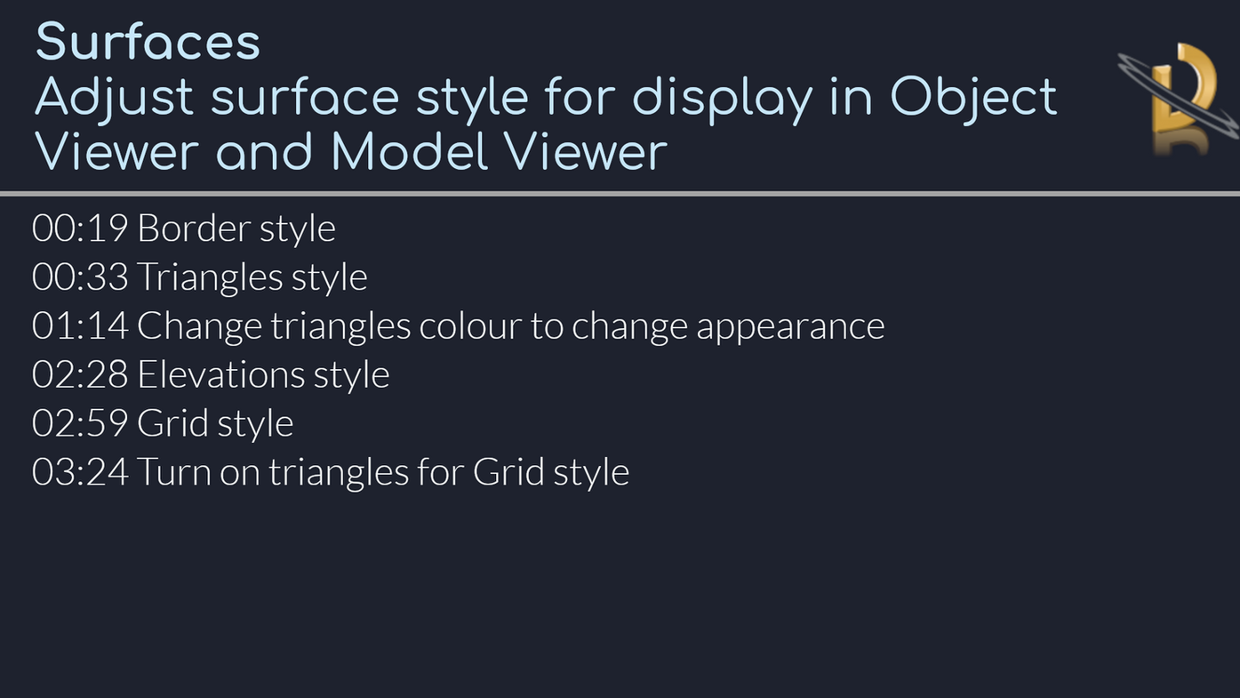 Surfaces - Adjust surface style for display in Object Viewer and Model Viewer